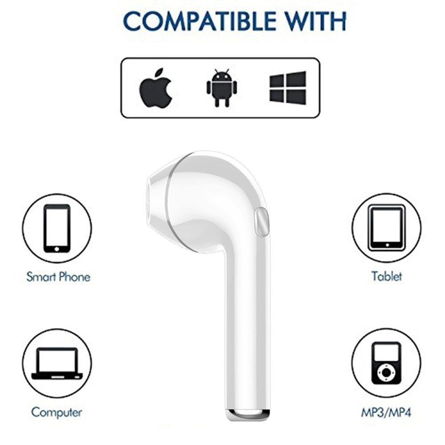 Casti Bluetooth MRG&reg; L-i7 TWINS , Handsfree , Alb fotografia produsului View 4 L
