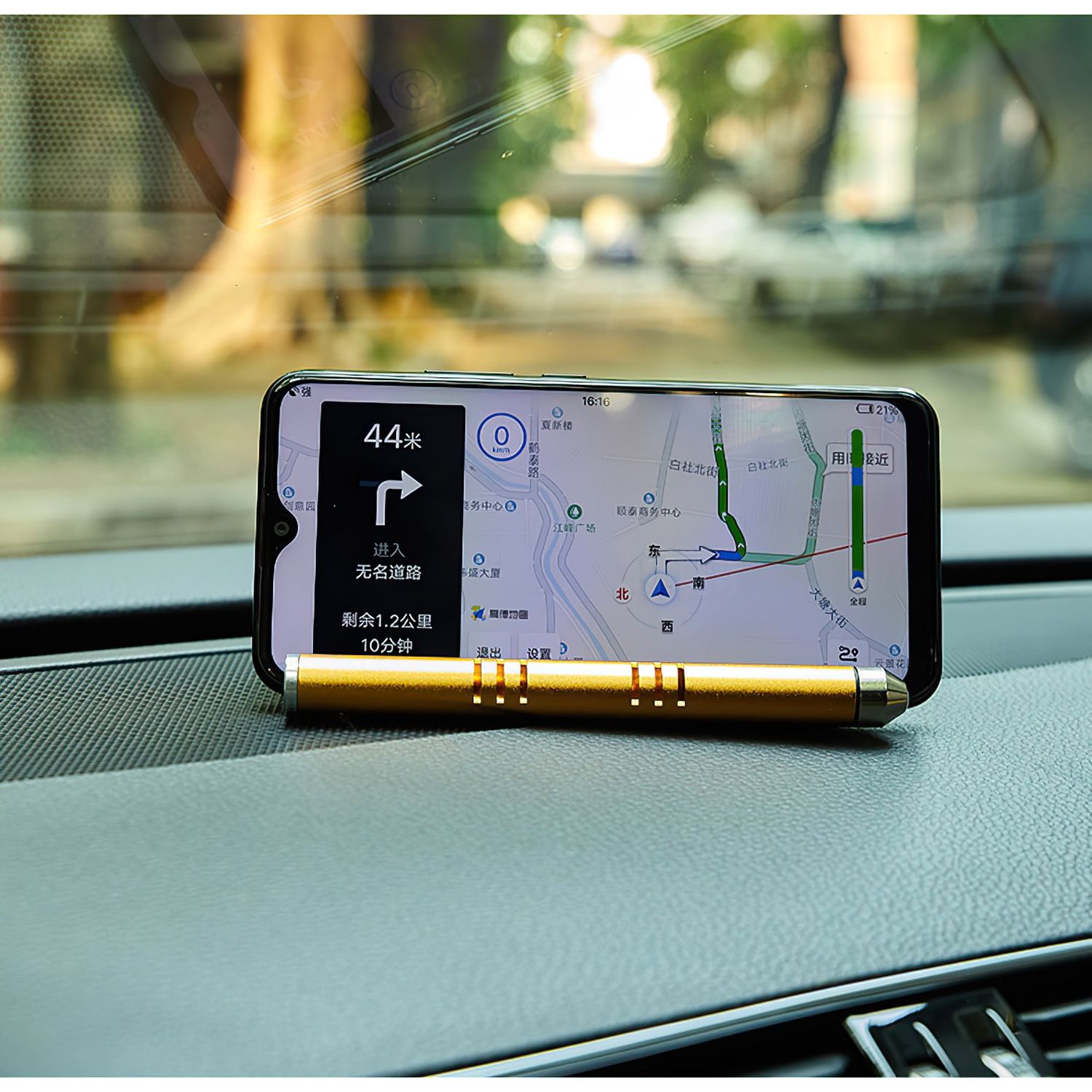 Suport telefon MRG MTH072, Cu odorizant, Cu placuta numar telefon, Gold fotografia produsului View 3 L