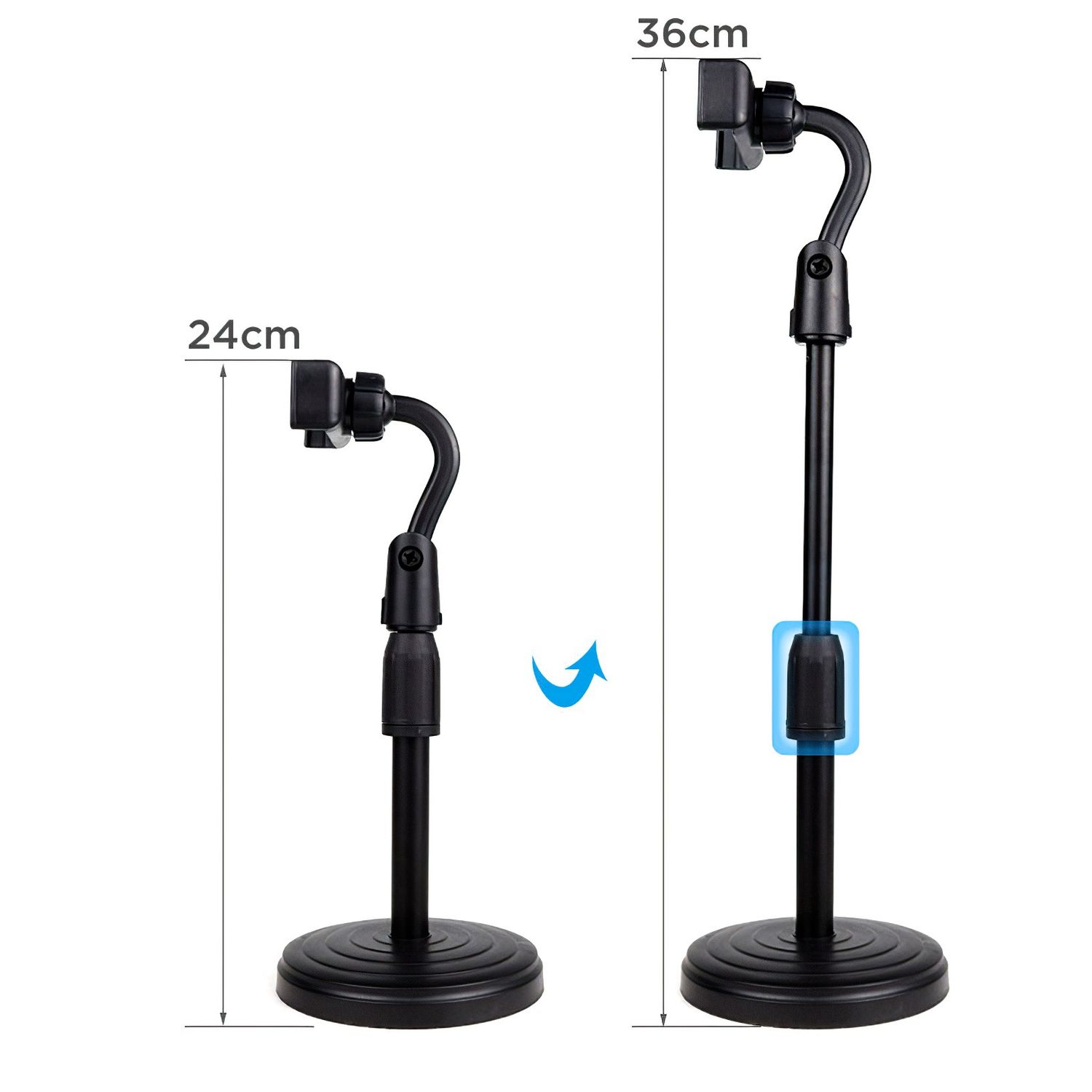 Suport telefon MRG ML7, Tip stand microfon, Negru fotografia produsului View 2 L