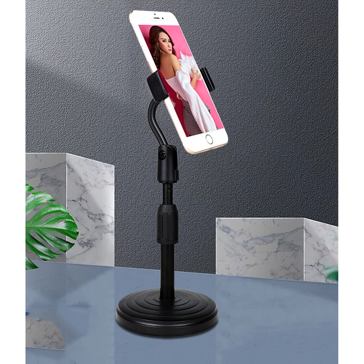 Suport telefon MRG ML7, Tip stand microfon, Negru fotografia produsului View 4 L