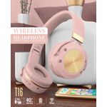 Casti wireless MRG M624, On Ear, Cu bluetooth, Roz fotografia produsului View 2 S