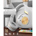 Casti wireless MRG M624, On Ear, Cu bluetooth, Alb fotografia produsului View 2 S