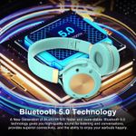 Casti wireless MRG M624, On Ear, Cu bluetooth, Albastru fotografia produsului View 3 S