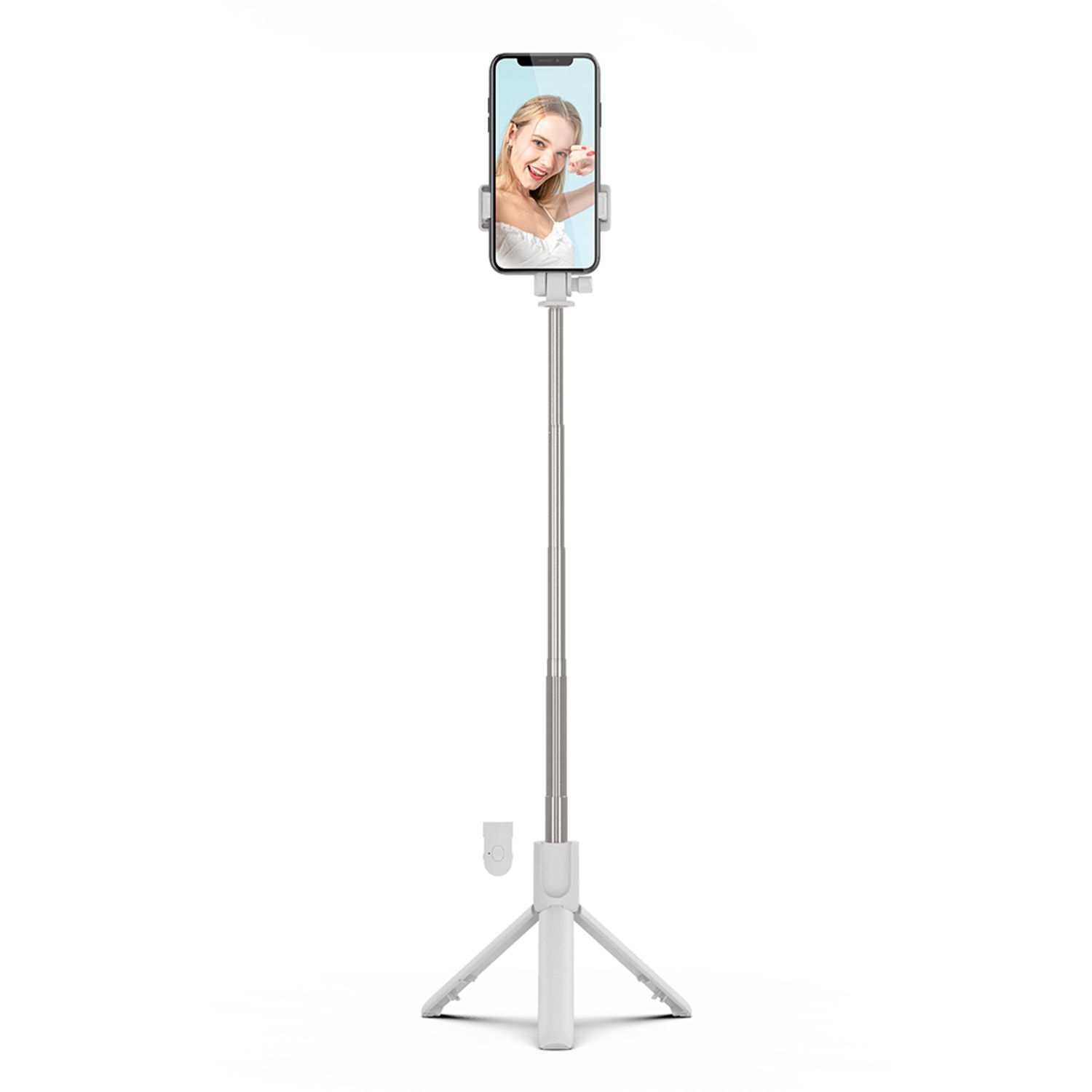 Selfie Stick MRG MR1, Pentru telefon, Trepied, 360 grade, Alb fotografia produsului View 5 L