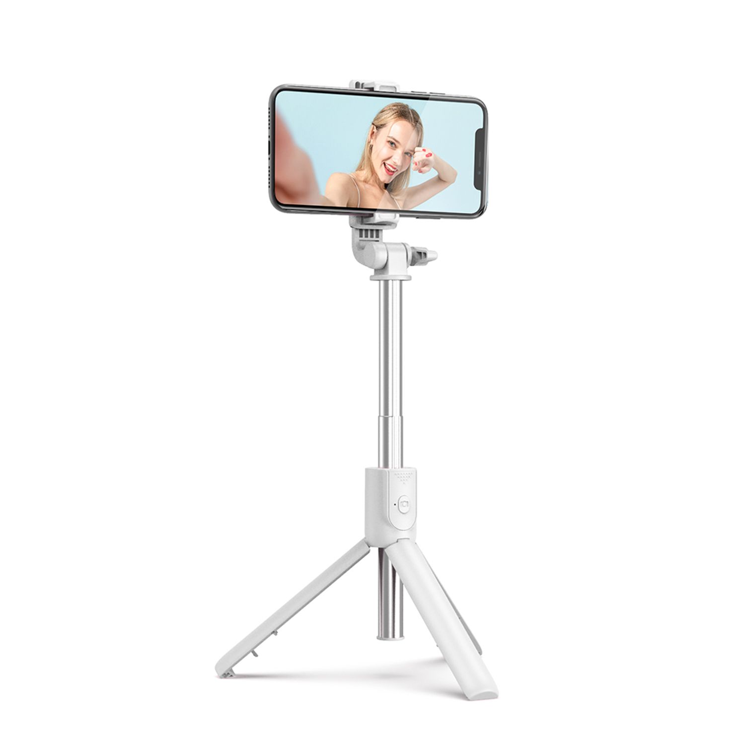 Selfie Stick MRG MR1, Pentru telefon, Trepied, 360 grade, Alb fotografia produsului View 2 L