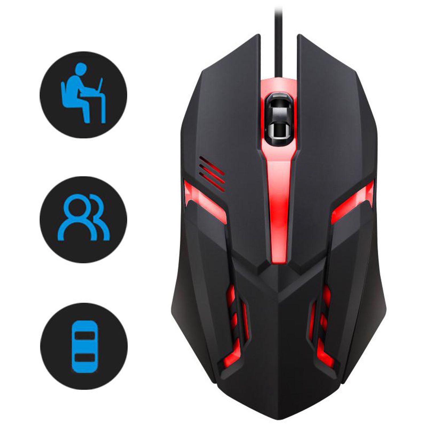 Mouse Optic MRG MX3, Iluminare RGB, Cu fir, Negru fotografia produsului View 3 L