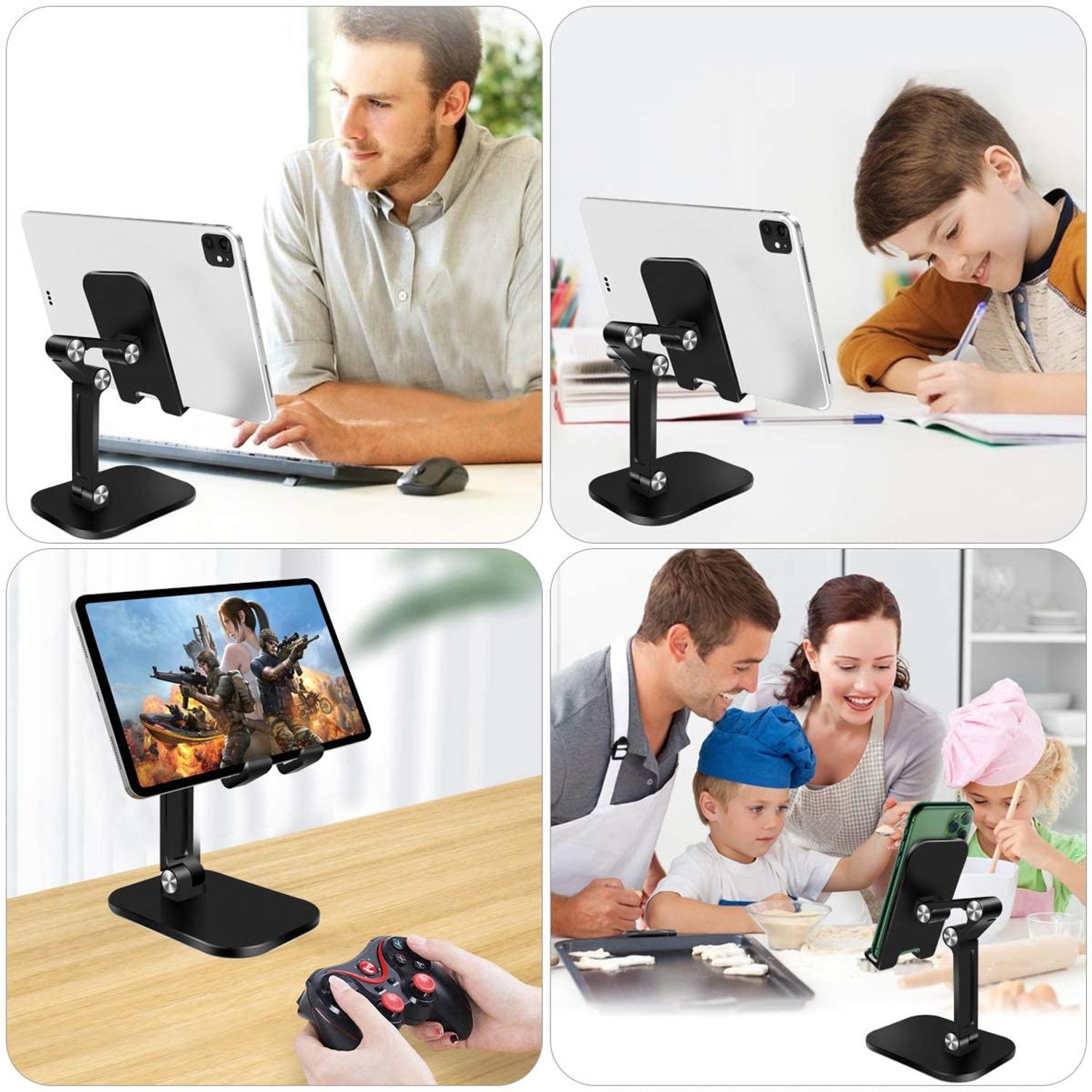 Suport Telefon MRG M642, Pentru birou, Pliabil, Negru fotografia produsului View 6 L