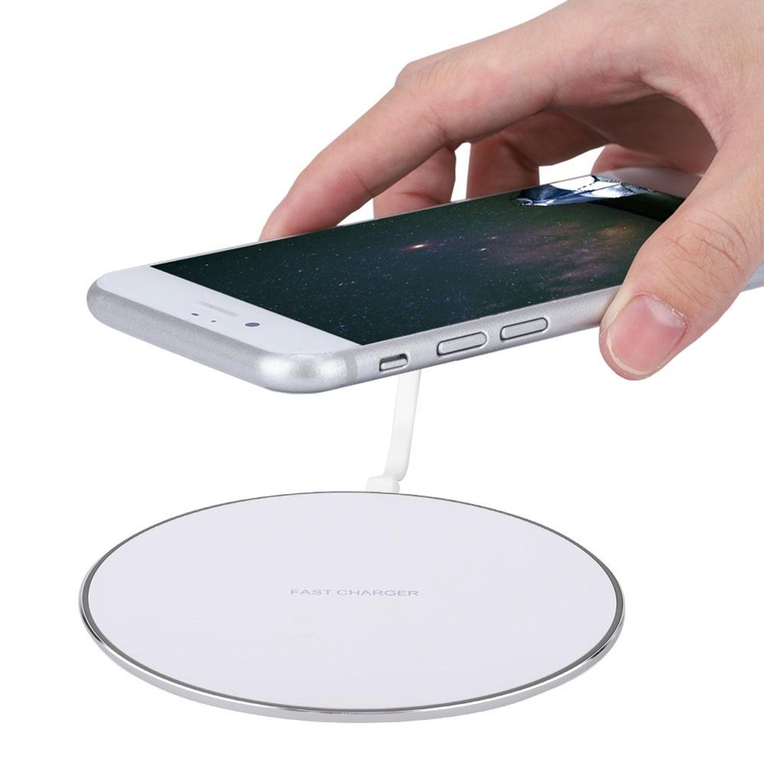 Incarcator Wireless MRG M667, 15W, Fast Charge, Alb fotografia produsului View 3 L