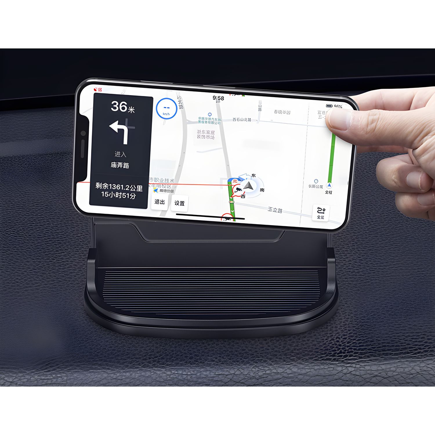 Suport telefon MRG M670, Pentru masina, Cu placuta numar telefon, Negru fotografia produsului View 5 L