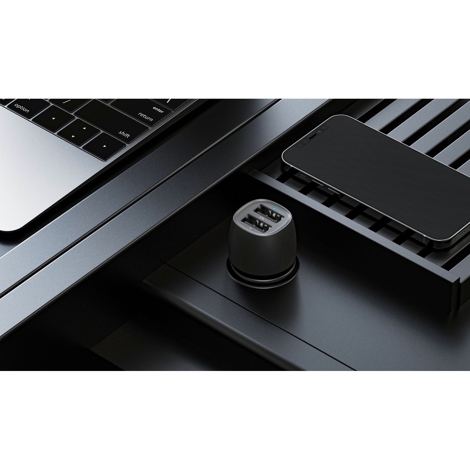 Incarcator auto VEGER CC316-2A, 17W, 2x USB, Fast Charge, Negru fotografia produsului View 2 L