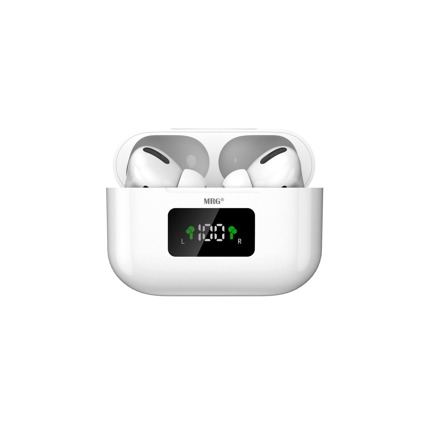 Casti Bluetooth MRG MinPods3, Cu carcasa, Display LCD, Alb fotografia produsului