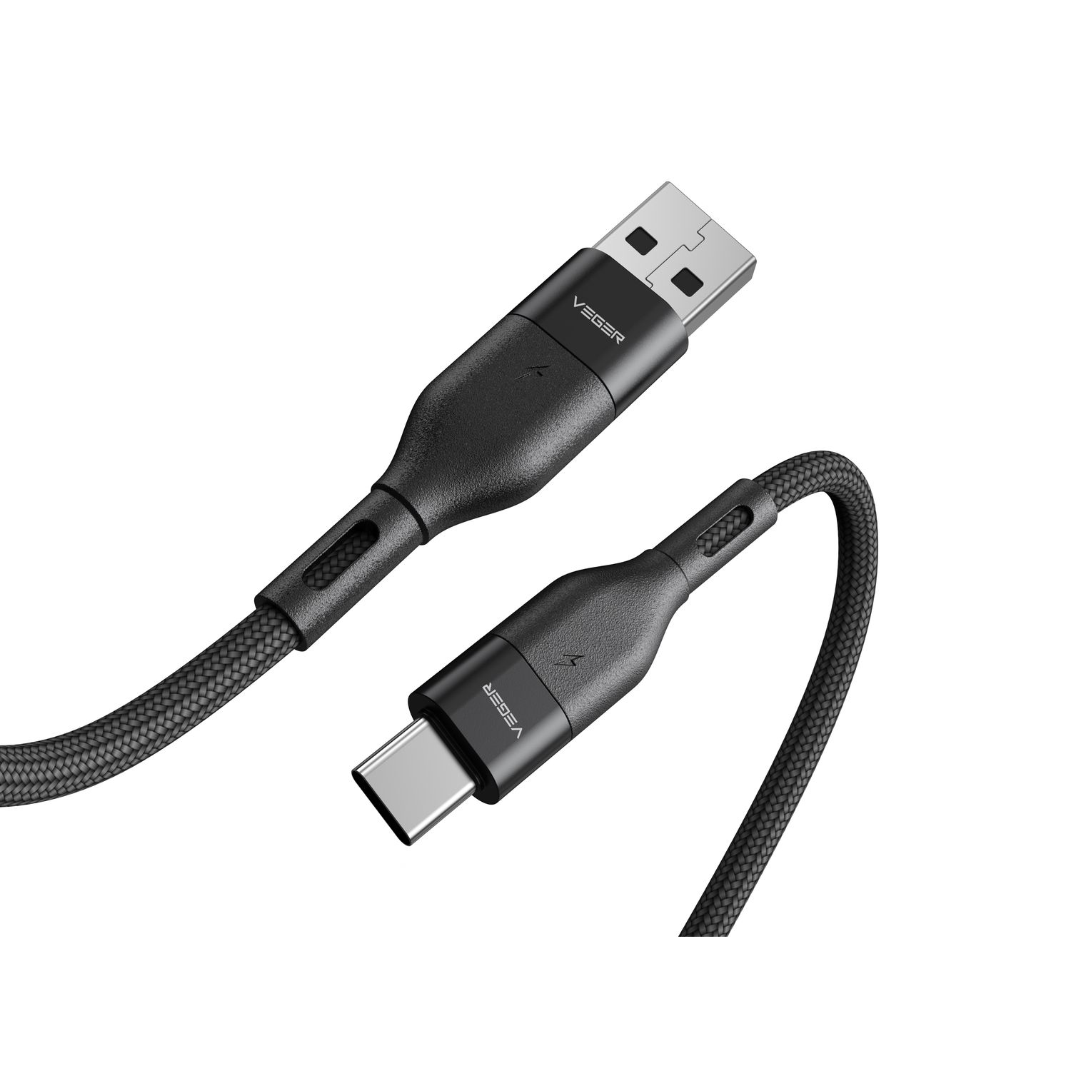 Cablu de date Veger AC02, Type-C, Fast Charge, Negru fotografia produsului