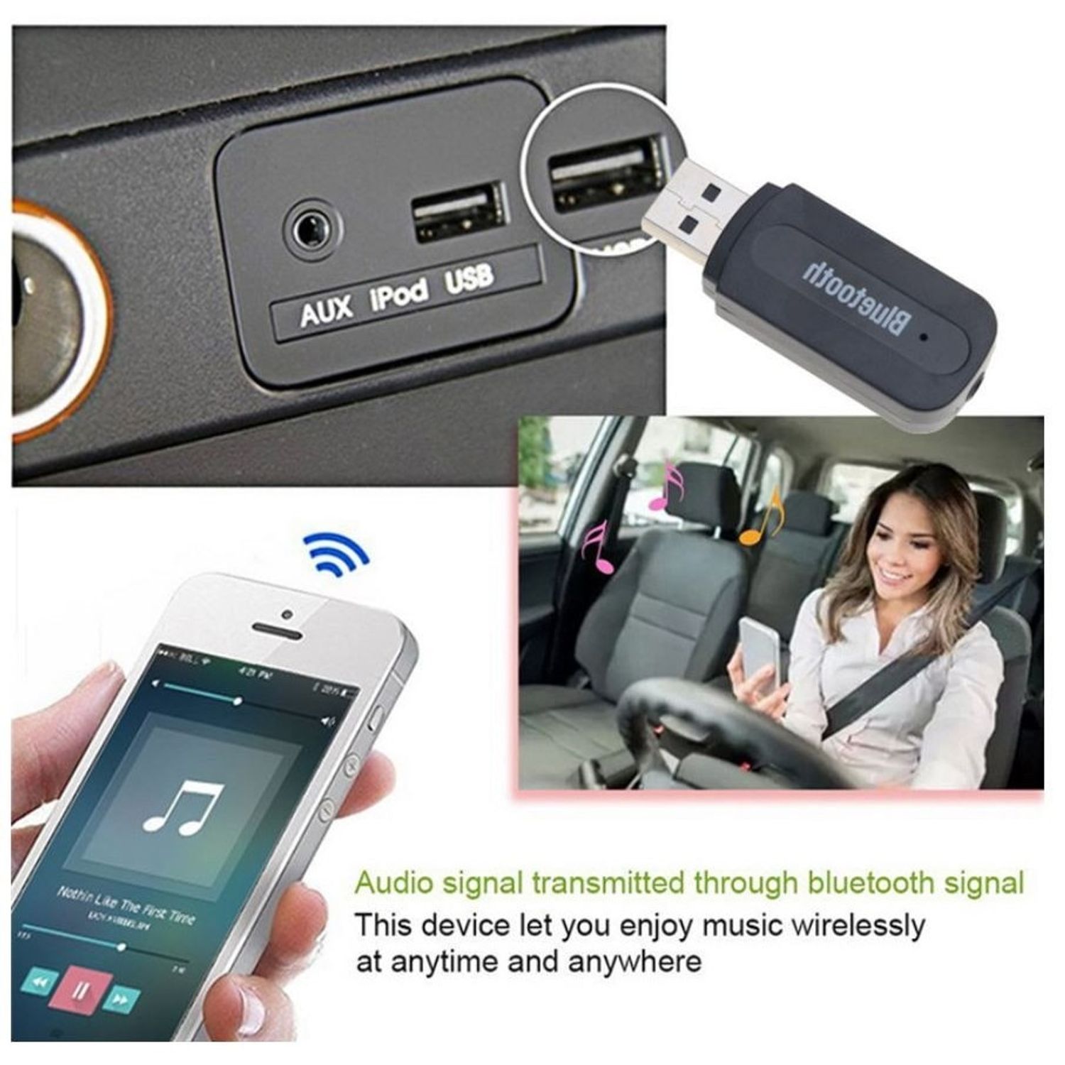 Receptor USB MRG M718, Bluetooth, Jack si USB, Negru fotografia produsului View 5 L
