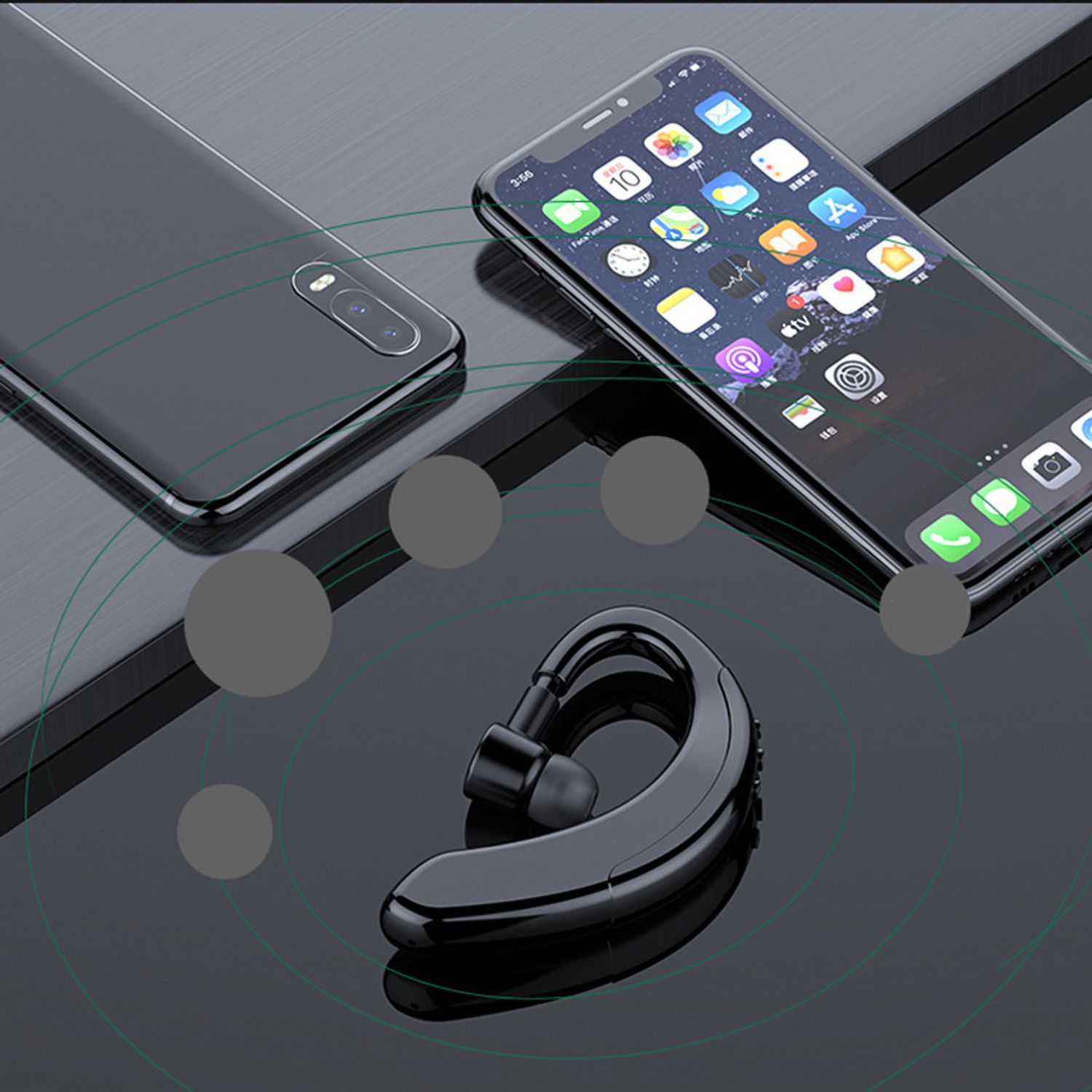 Casca Bluetooth MRG MS109, Handsfree, Dupa ureche, Negru fotografia produsului View 4 L