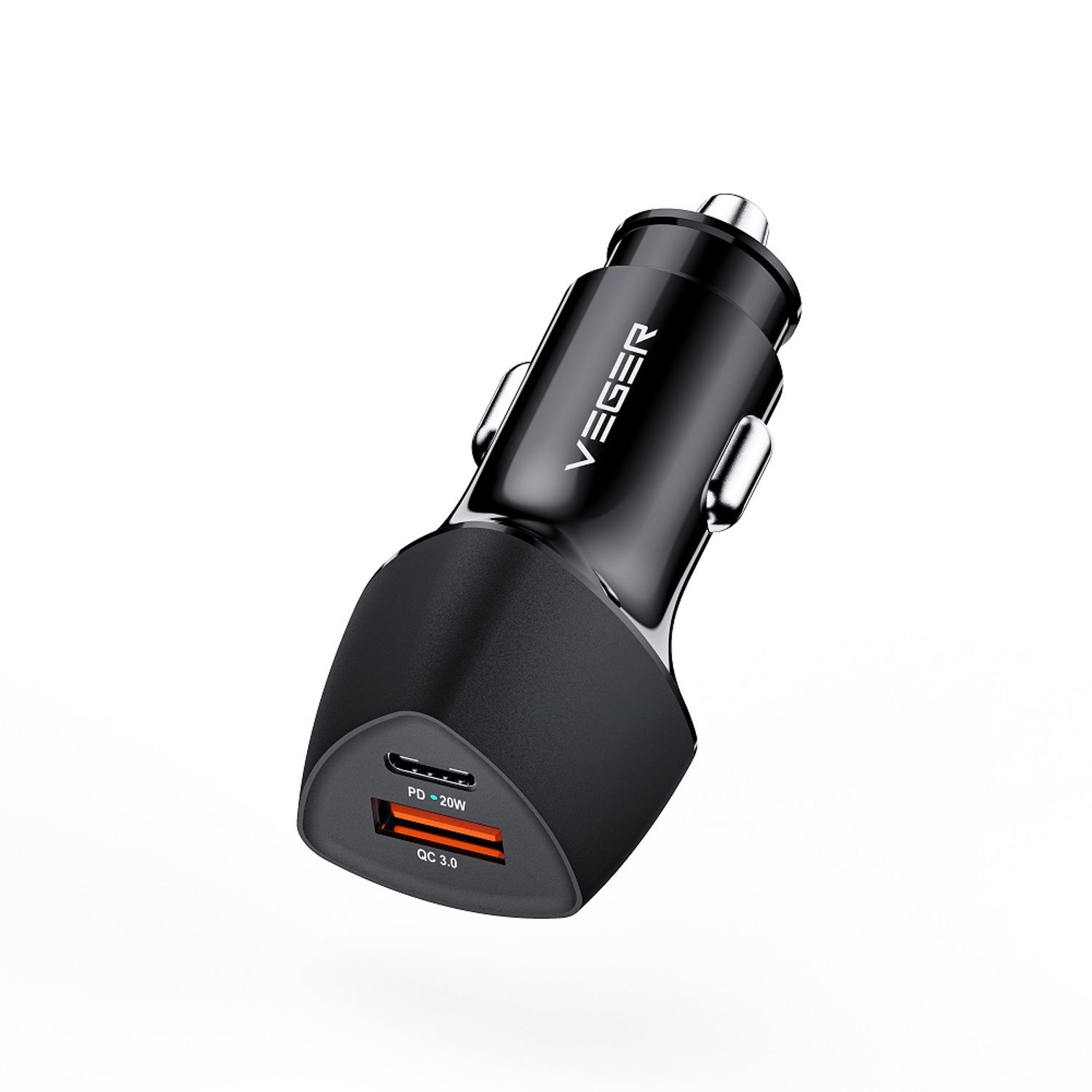 Incarcator Auto VEGER CC50, 38W, USB Type-C, Negru fotografia produsului