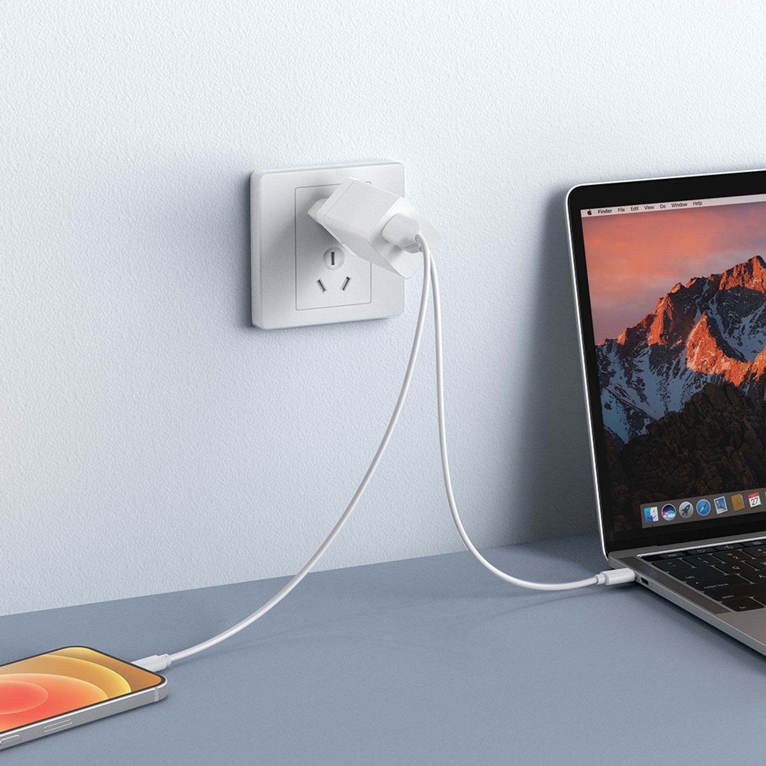 Incarcator laptop Veger CPD65E, 65W, Fast Charge, USB Type-C, Alb fotografia produsului View 4 L