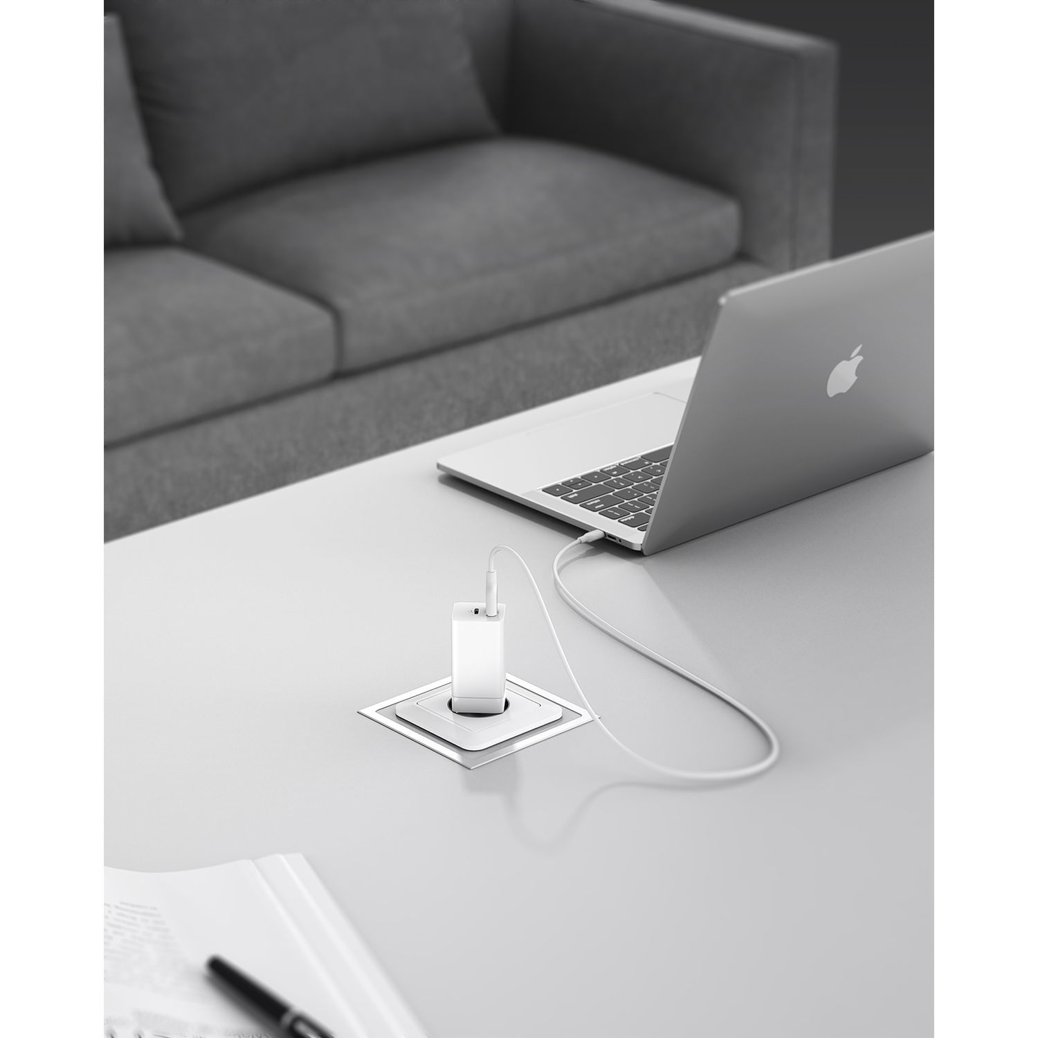 Incarcator laptop Veger CPD65E, 65W, Fast Charge, USB Type-C, Alb fotografia produsului View 5 L