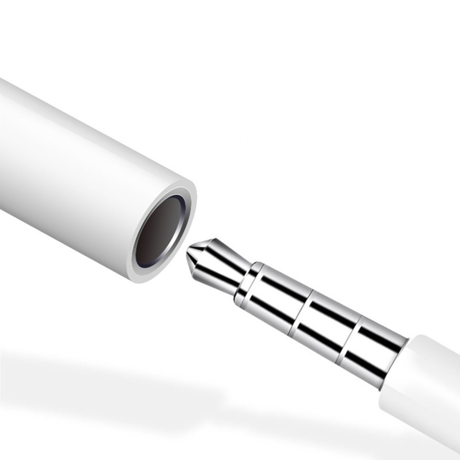 Cablu adaptor MRG M754, Lightning la Jack, 3.5mm, Alb fotografia produsului View 2 L