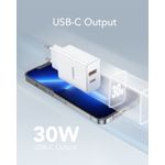 Incarcator Retea Veger VLS202U, USB-A, Type-C, Fast Charge, Alb fotografia produsului View 2 S