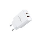 Incarcator Retea Veger VLS202U, USB-A, Type-C, Fast Charge, Alb fotografia produsului