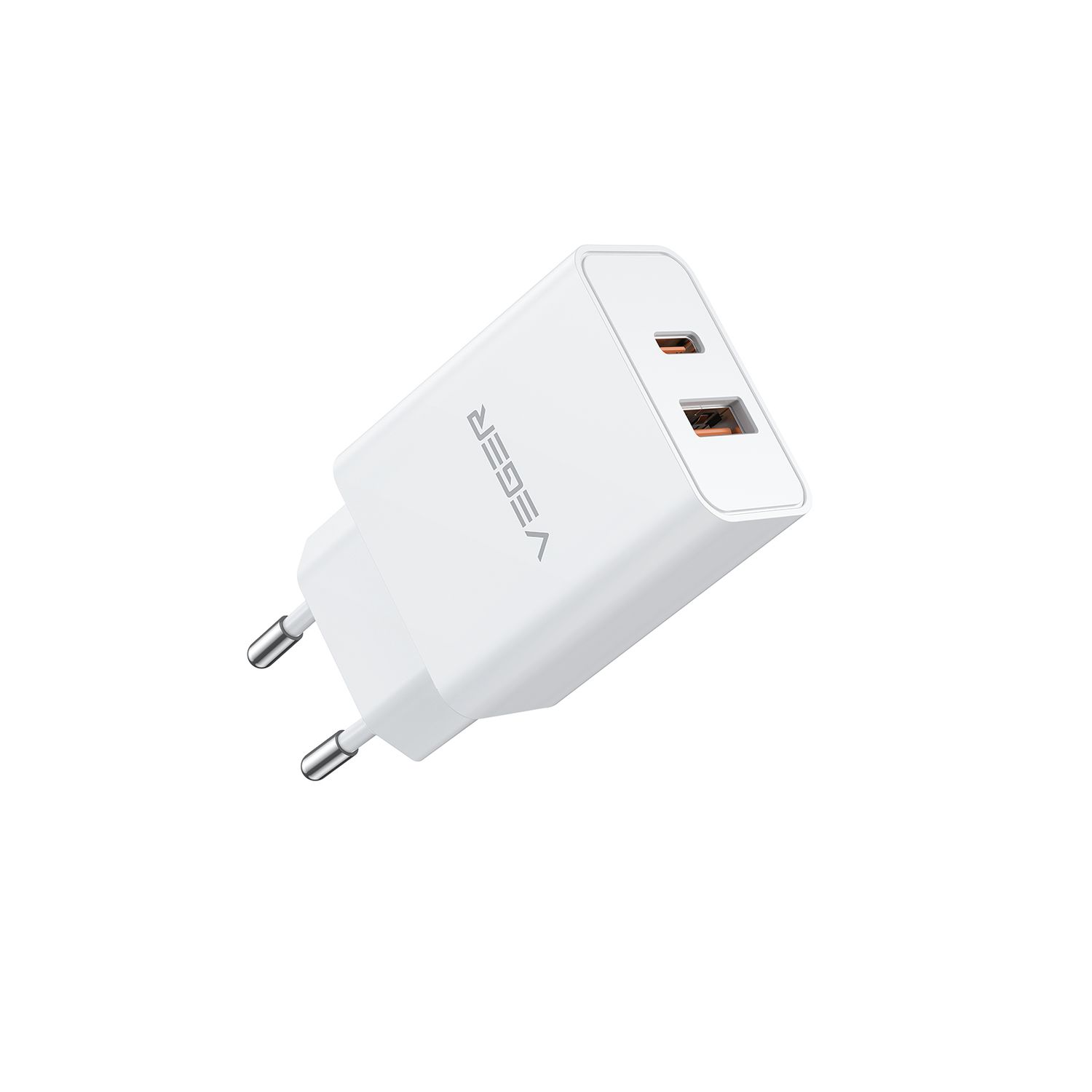 Incarcator Retea Veger VLS202U, USB-A, Type-C, Fast Charge, Alb fotografia produsului