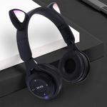 Casti On Ear MRG MY08CAT, Bluetooth, Tip pisica, Negru fotografia produsului View 2 S