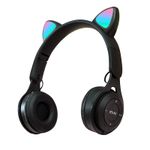 Casti On Ear MRG MY08CAT, Bluetooth, Tip pisica, Negru fotografia produsului