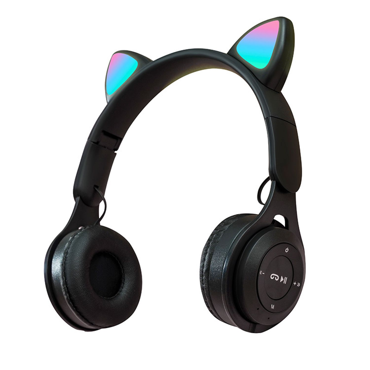 Casti On Ear MRG MY08CAT, Bluetooth, Tip pisica, Negru fotografia produsului