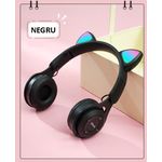 Casti On Ear MRG MY08CAT, Bluetooth, Tip pisica, Negru fotografia produsului View 3 S