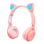 Casti On Ear MRG MY08CAT, Bluetooth, Tip pisica, Roz fotografia produsului