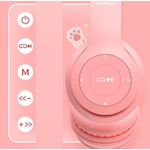 Casti On Ear MRG MY08CAT, Bluetooth, Tip pisica, Roz fotografia produsului View 3 S