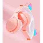 Casti On Ear MRG MY08CAT, Bluetooth, Tip pisica, Roz fotografia produsului View 4 S