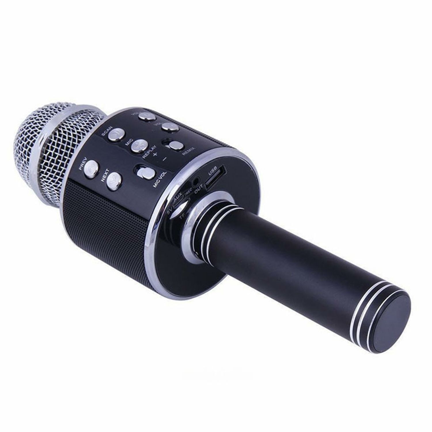 Microfon Karaoke MRG MWS858, Bluetooth, Reincarcabil, Negru fotografia produsului View 2 L