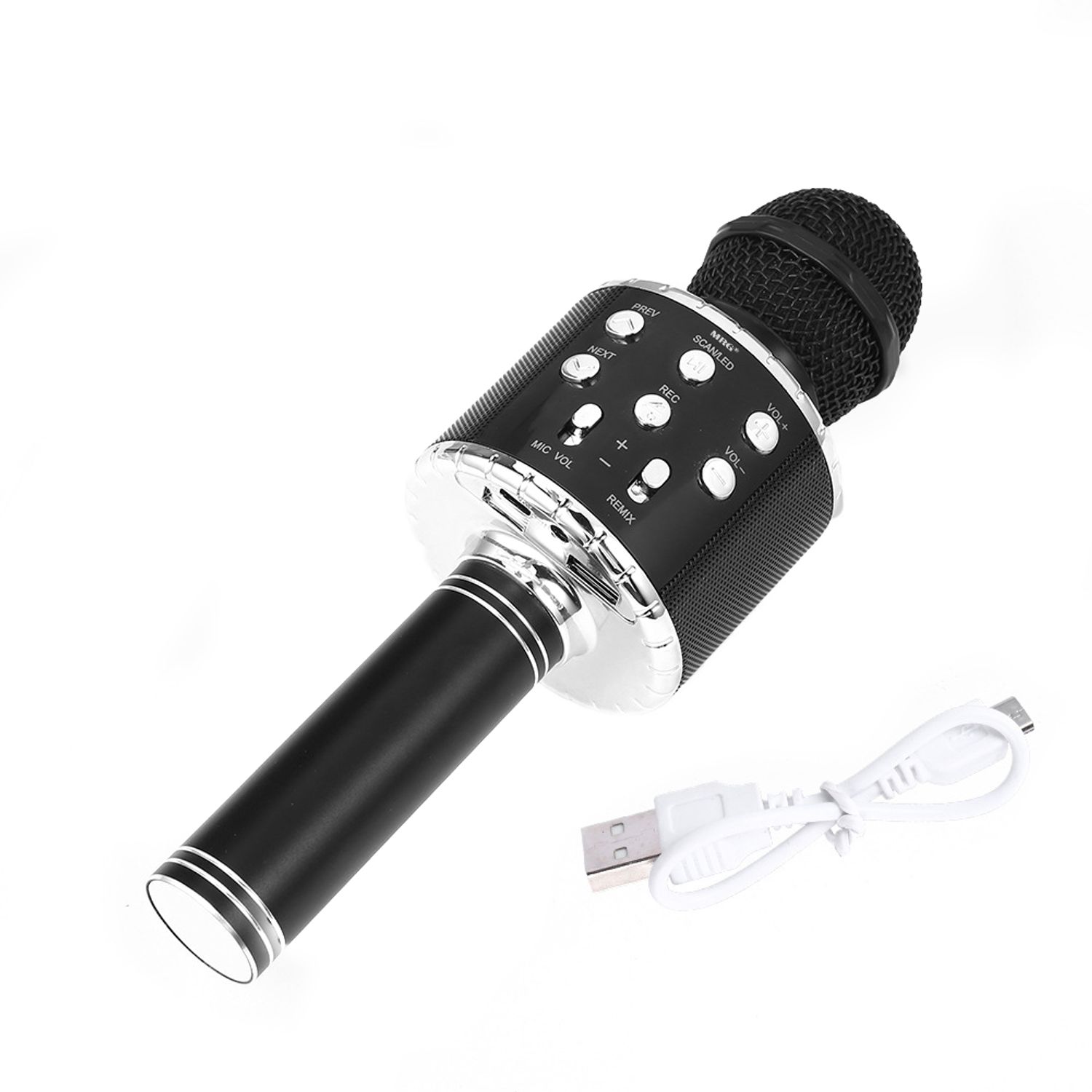Microfon Karaoke MRG MWS858, Bluetooth, Reincarcabil, Negru fotografia produsului