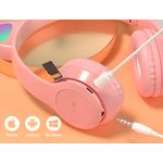 Casti On Ear MRG MY08CAT, Bluetooth, Tip pisica, Roz fotografia produsului View 6 S
