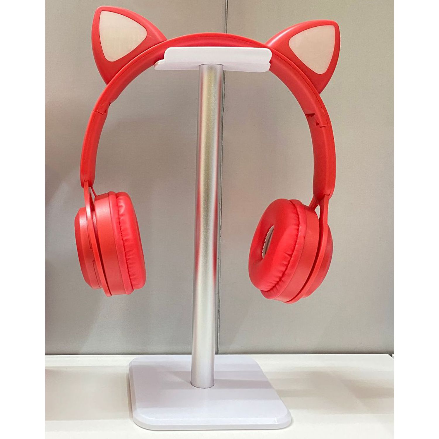 Casti On Ear MRG MY08CAT, Bluetooth, Tip pisica, Rosu fotografia produsului View 2 L
