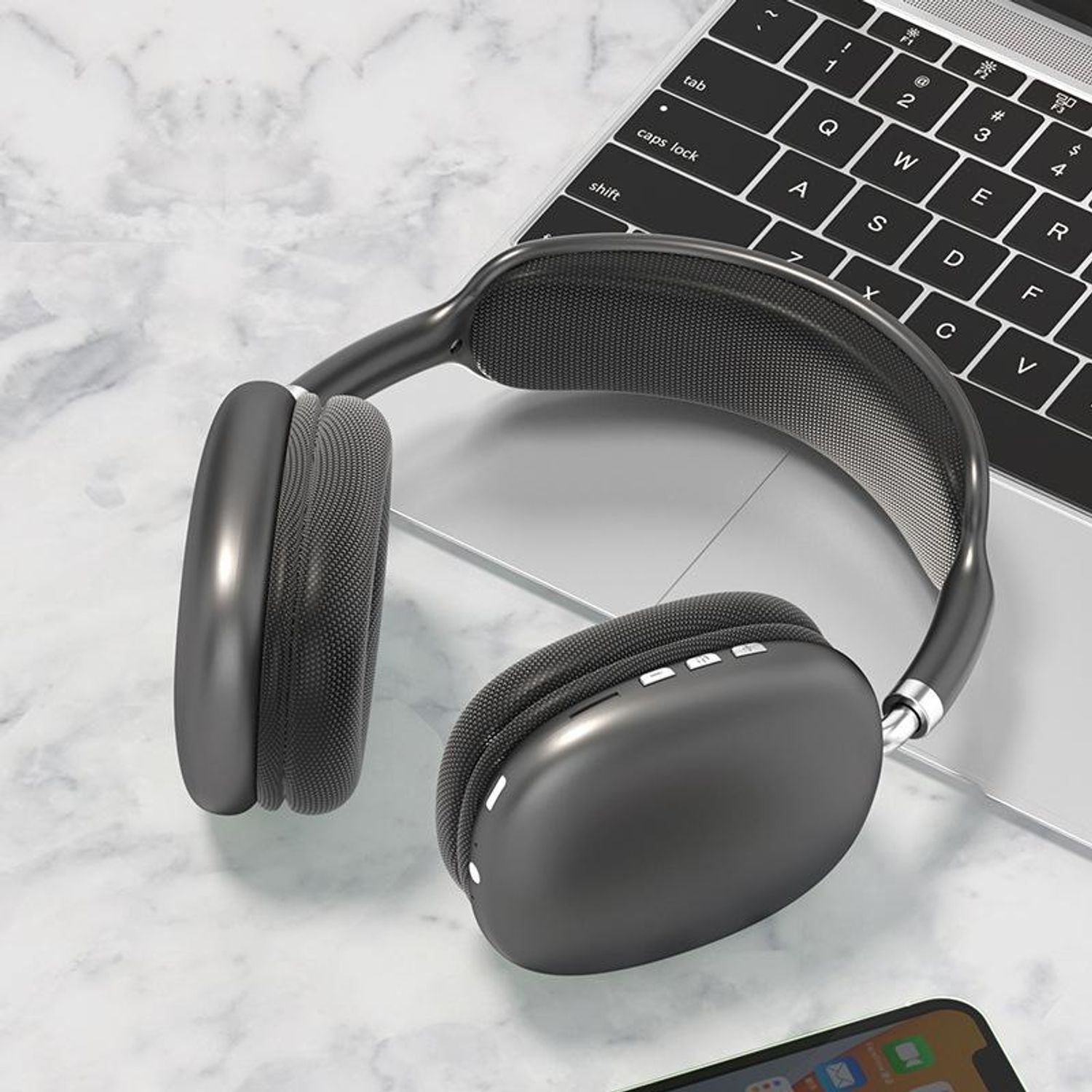 Casti On Ear MRG MP9 Plus, Bluetooth, MicroSD, Radio, Negru fotografia produsului View 2 L