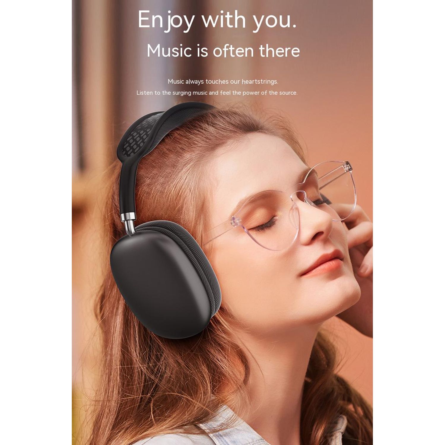 Casti On Ear MRG MP9 Plus, Bluetooth, MicroSD, Radio, Negru fotografia produsului View 4 L