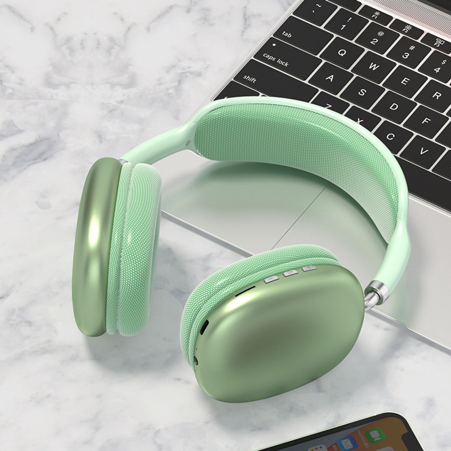 Casti On Ear MRG MP9 Plus, Bluetooth, MicroSD, Radio, Verde fotografia produsului View 4 L