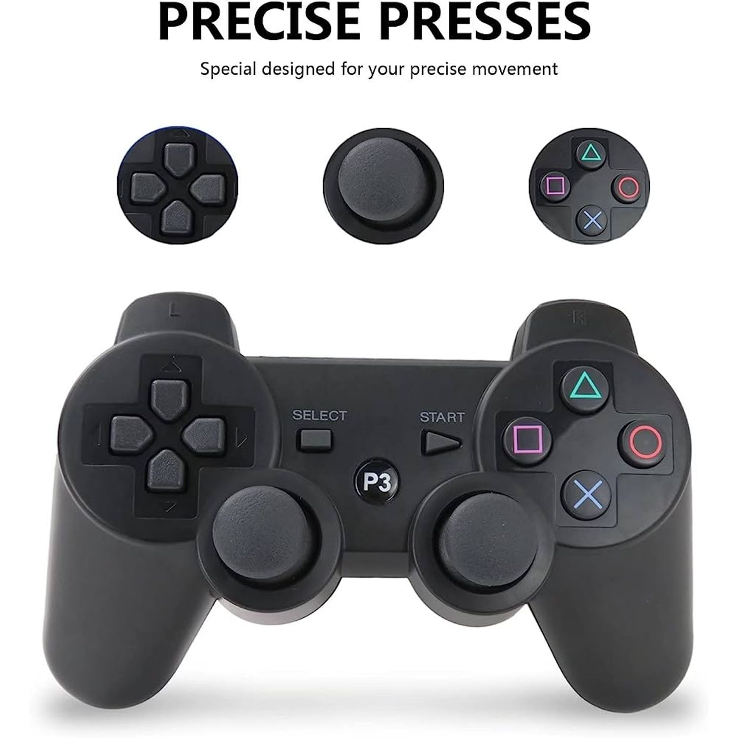 Wireless Controller Compatibil PS3 MRG MP3 , DoubleShock 3, Vibratii, Negru fotografia produsului View 4 L