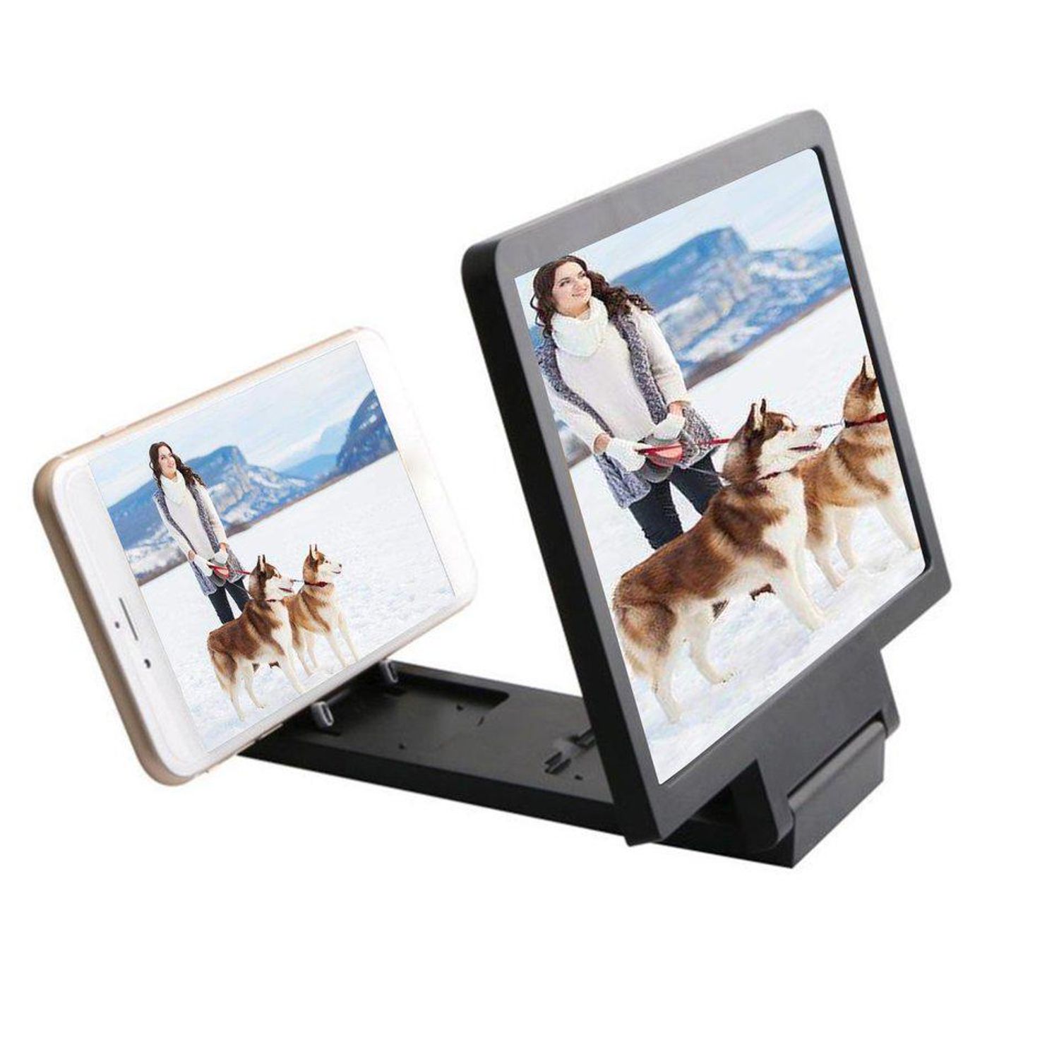 Set 2x Lupa Telefon MRG MF1, 8 inch, Pliabil, Efect 3D, Negru fotografia produsului View 4 L