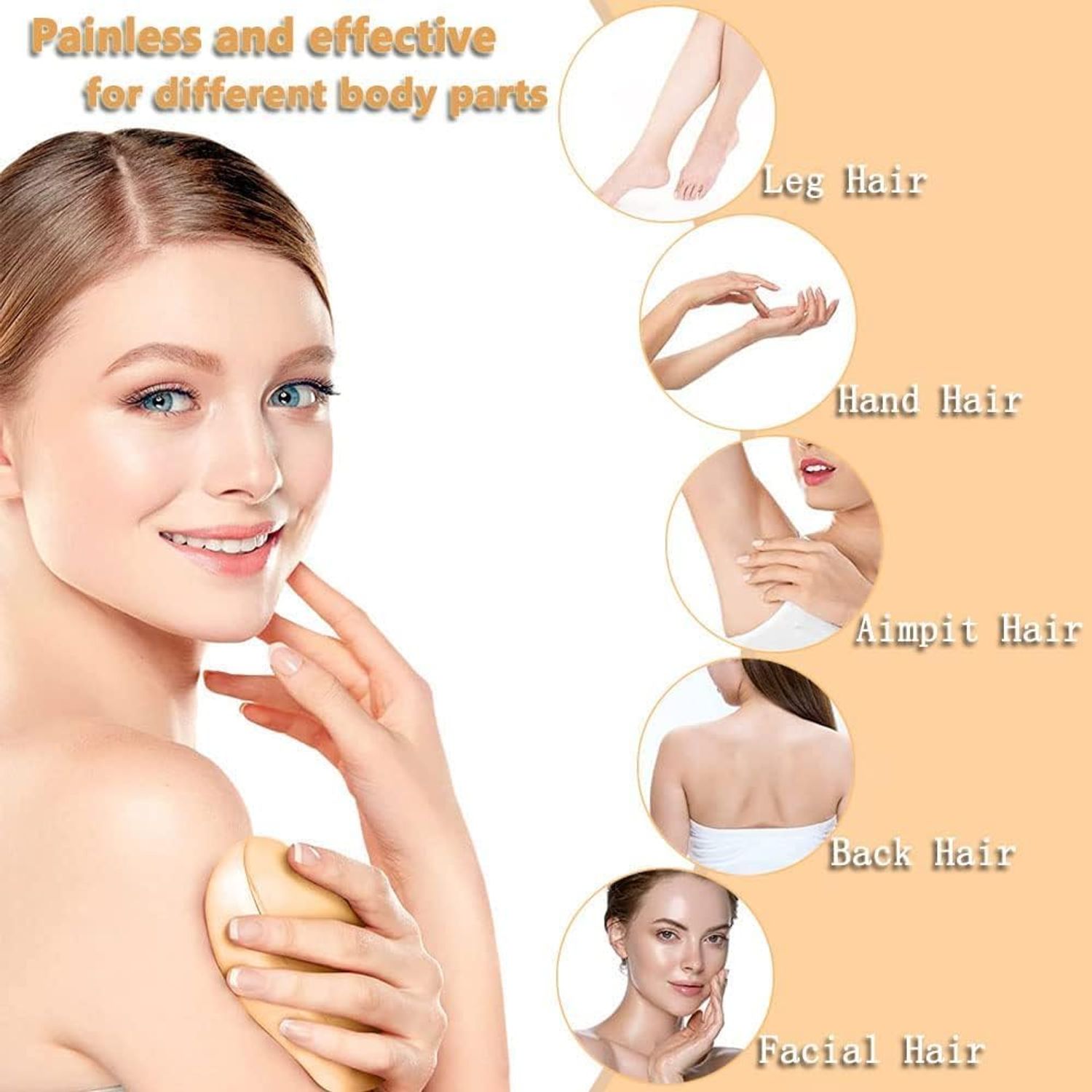 Epilator Portabil cu Cristale MRG MBD612 , Fara Durere, Pentru orice tip de piele, Albastru fotografia produsului View 3 L