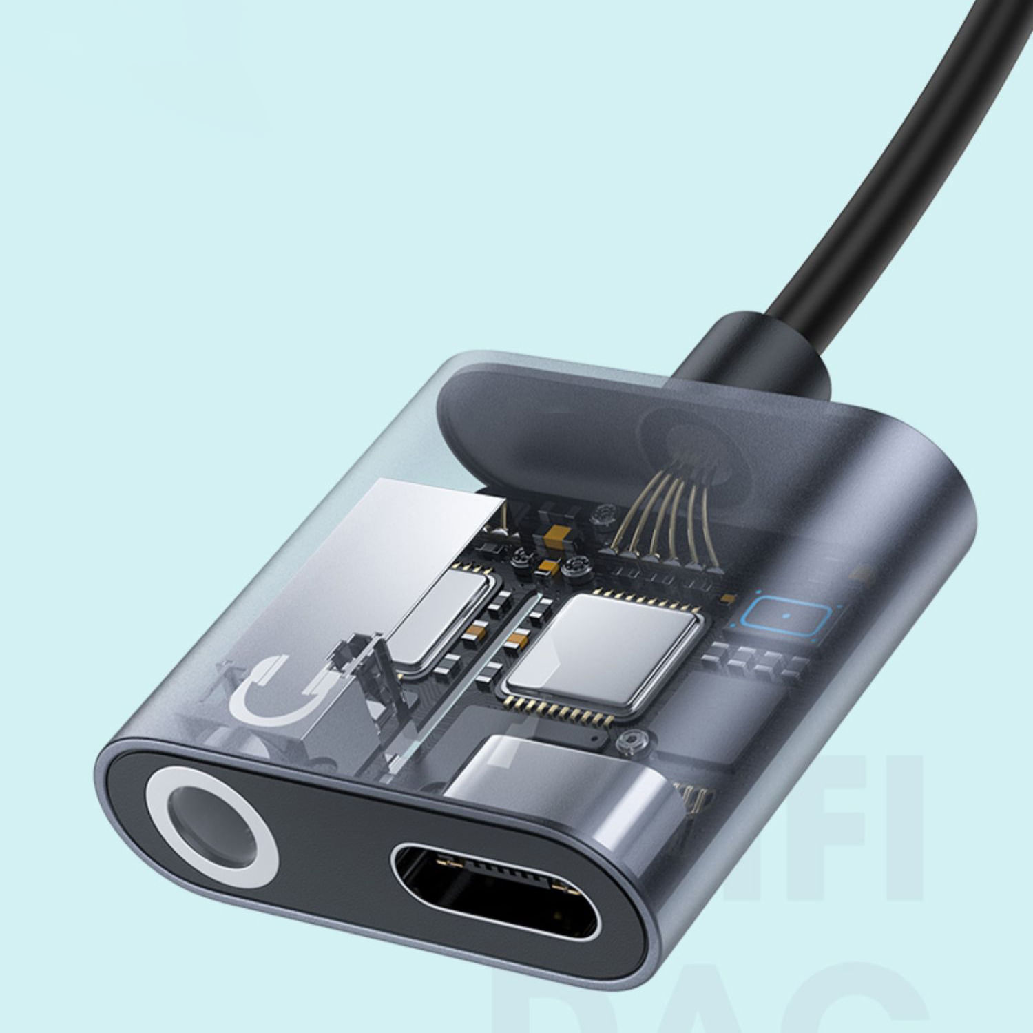 Adaptor Audio Usb TypeC la Jack MRG MDU07, Jack 3.5mm, Negru fotografia produsului View 7 L
