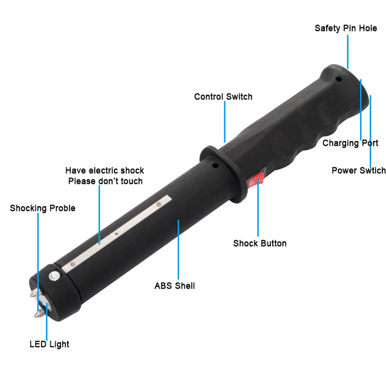 Baston cu Electrosoc MRG MWS809, Cu Lanterna, Sirena, Pentru Autoaparare fotografia produsului View 2 L