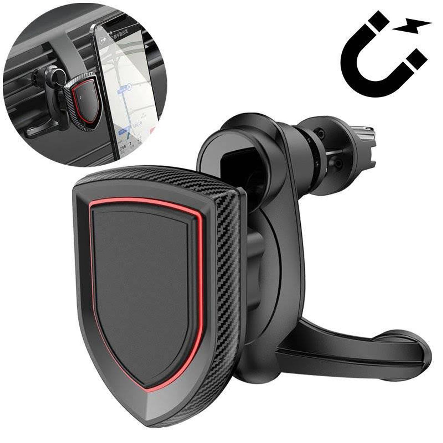 Suport Telefon Grila Ventilatie MRG MCZ08, Rotativ, Magnetic, Fix IT fotografia produsului View 6 L