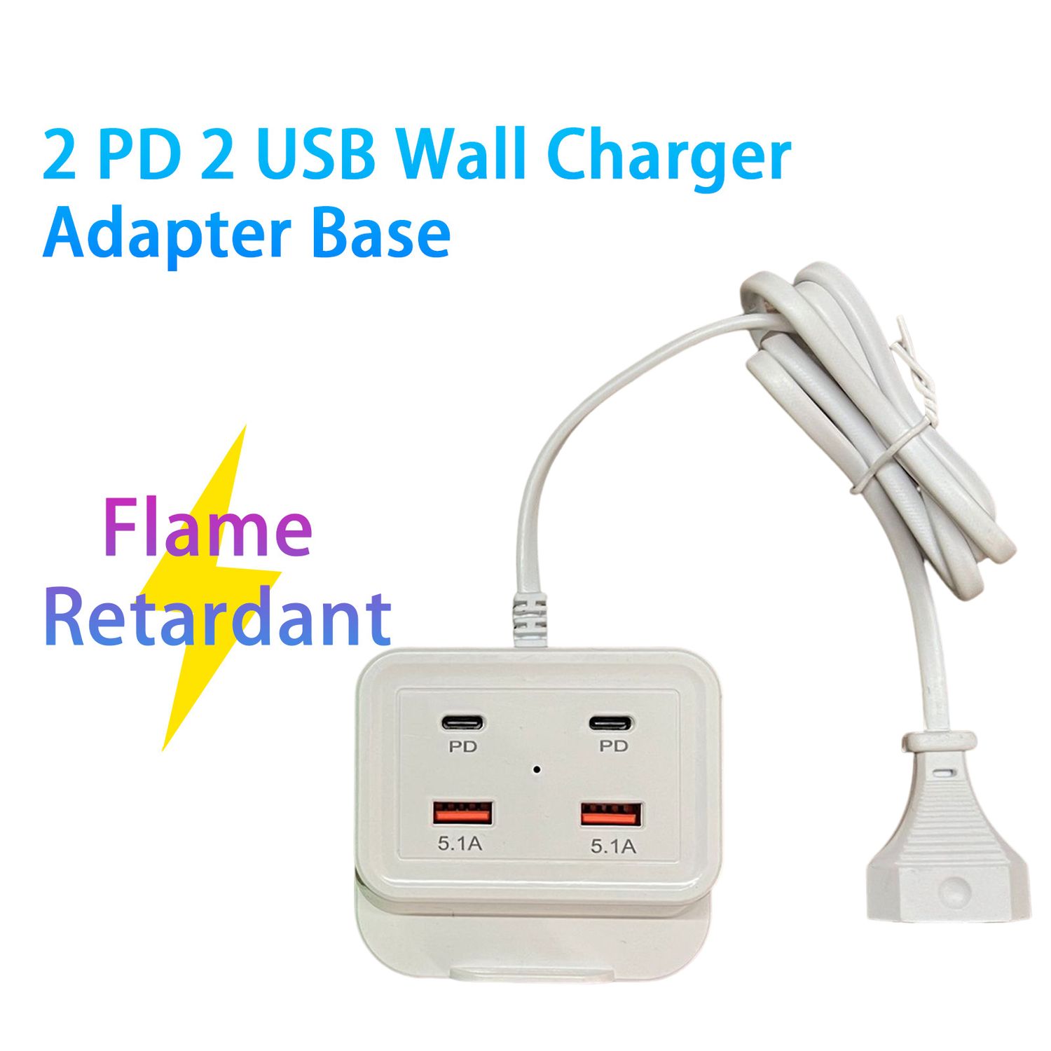 Statie Incarcare Usb 220V MRG M948, 5.1A, Cu cablu, 4 Porturi 2xUSB, 2xUSB TypeC fotografia produsului View 4 L