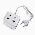 Statie Incarcare Usb 220V MRG M948, 5.1A, Cu cablu, 4 Porturi 2xUSB, 2xUSB TypeC fotografia produsului