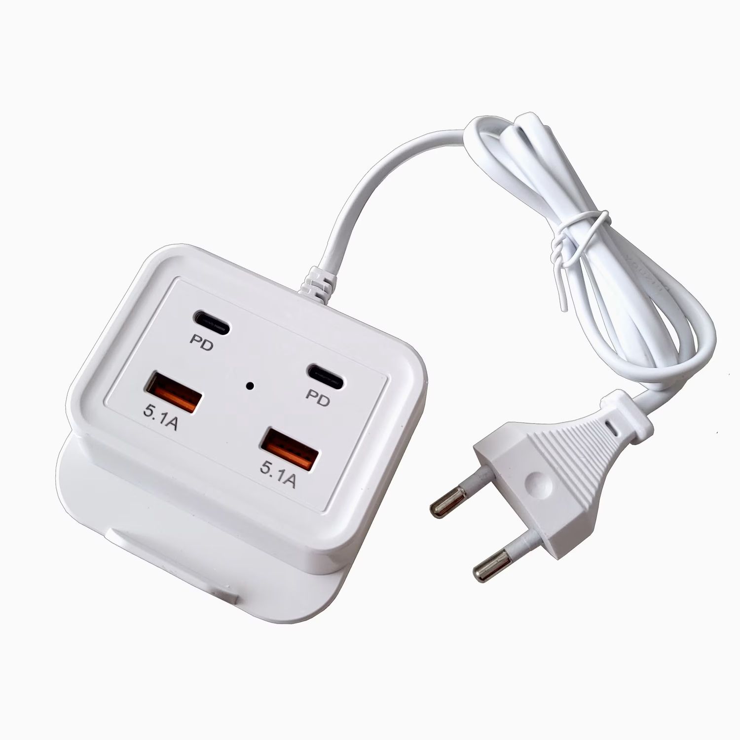 Statie Incarcare Usb 220V MRG M948, 5.1A, Cu cablu, 4 Porturi 2xUSB, 2xUSB TypeC fotografia produsului