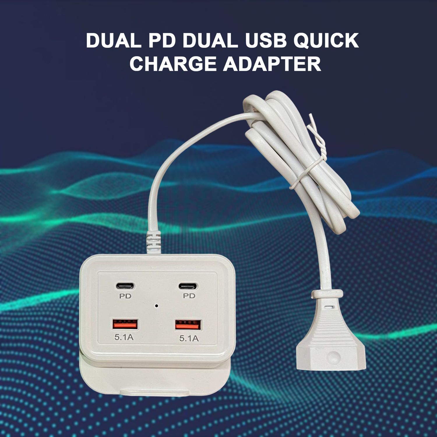 Statie Incarcare Usb 220V MRG M948, 5.1A, Cu cablu, 4 Porturi 2xUSB, 2xUSB TypeC fotografia produsului View 7 L