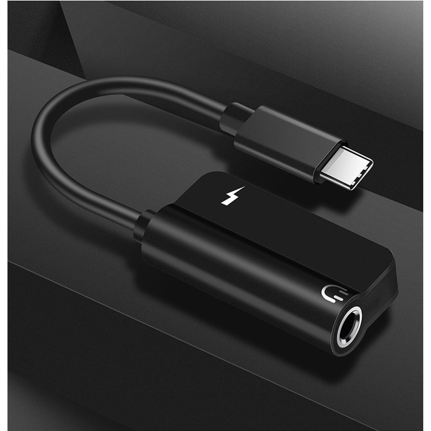 Adaptor Audio Usb TypeC la Jack MRG MDU05, USBC la Jack 3.5mm, Negru fotografia produsului View 2 L